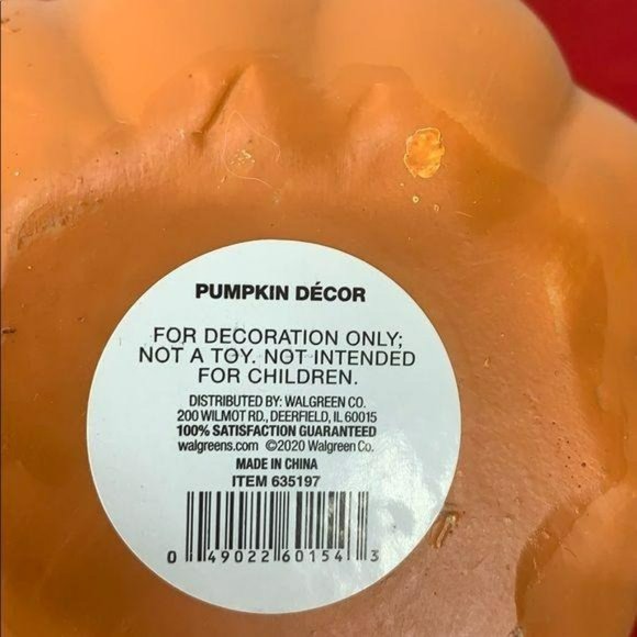 Fall Leaves Orange Pumpkin Harvest Pumpkin Table Decor 4" Tiered Tray Decoration - Picture 5 of 5